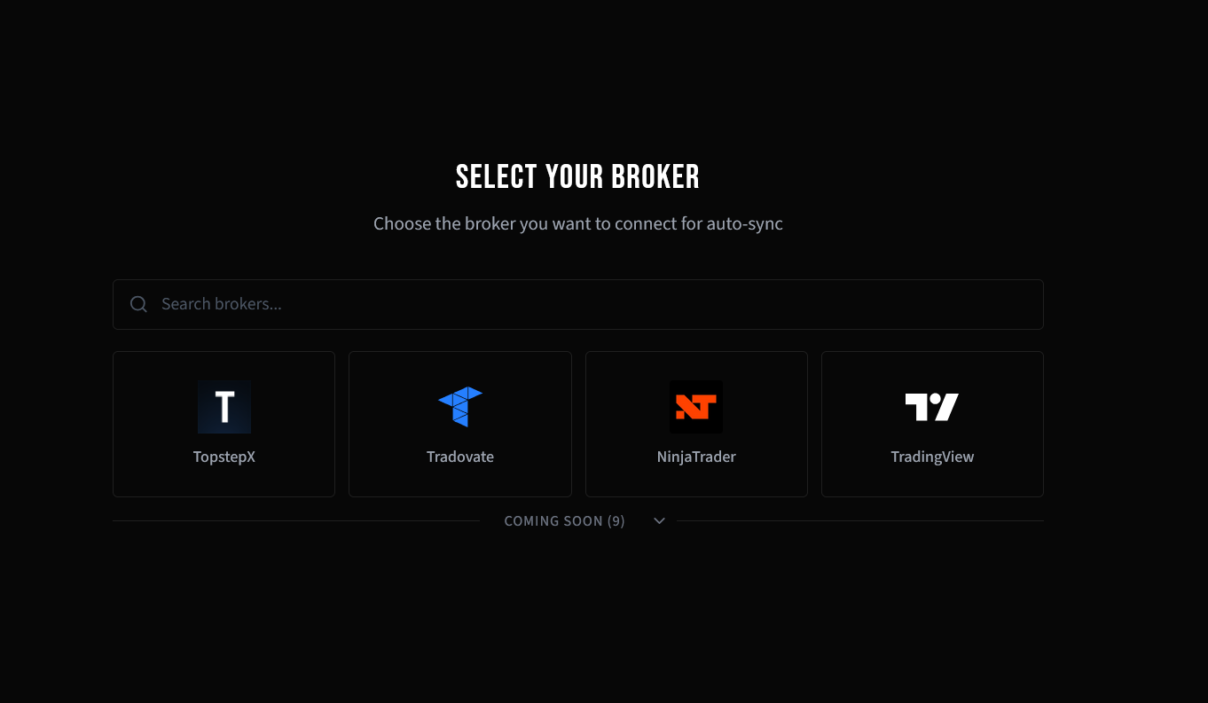 Select TopStepX broker
