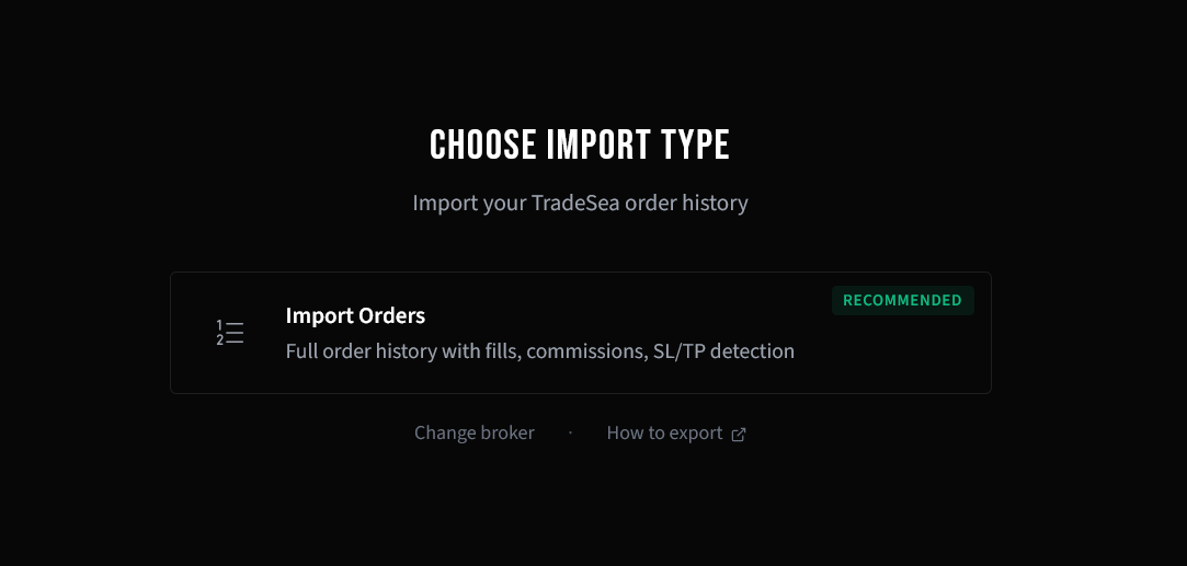Choose CSV import type