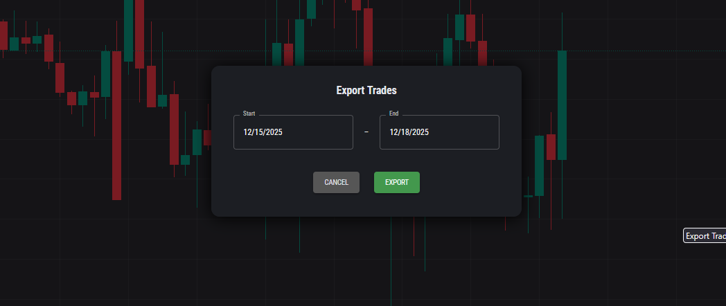 Date range selection dialog