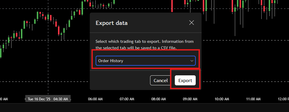 Choose export type and export
